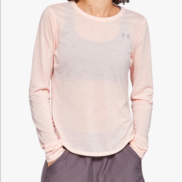 Pale Pink Under Armour LS Tee, L - Picture 1 of 10